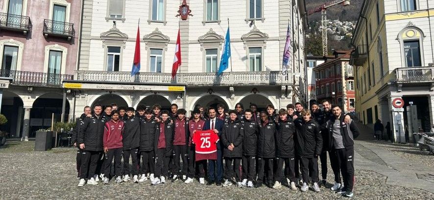 La Nazionale Svizzera di calcio U16 Take Your Time ricevuta dalla Città di Locarno